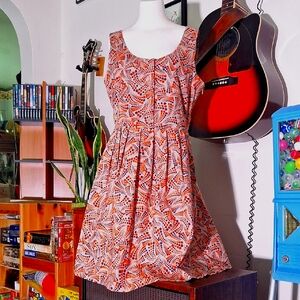 Joe Fresh Orange and Purple And Tan Dress
